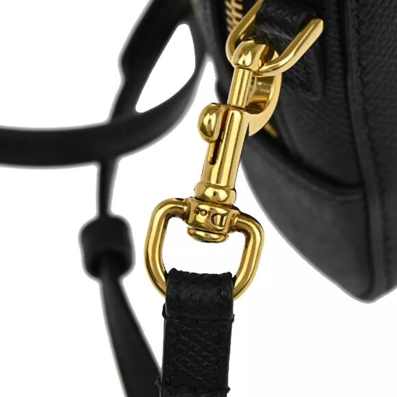 CHRISTIAN DIOR CD Logo Caro Mini Shoulder Bag Leather Black GHW Italy 658RJ795 - Picture 8 of 15